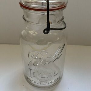 Ball | Vintage Ideal 28oz Mason Jar With Glass Lid | 7.5" inches tall